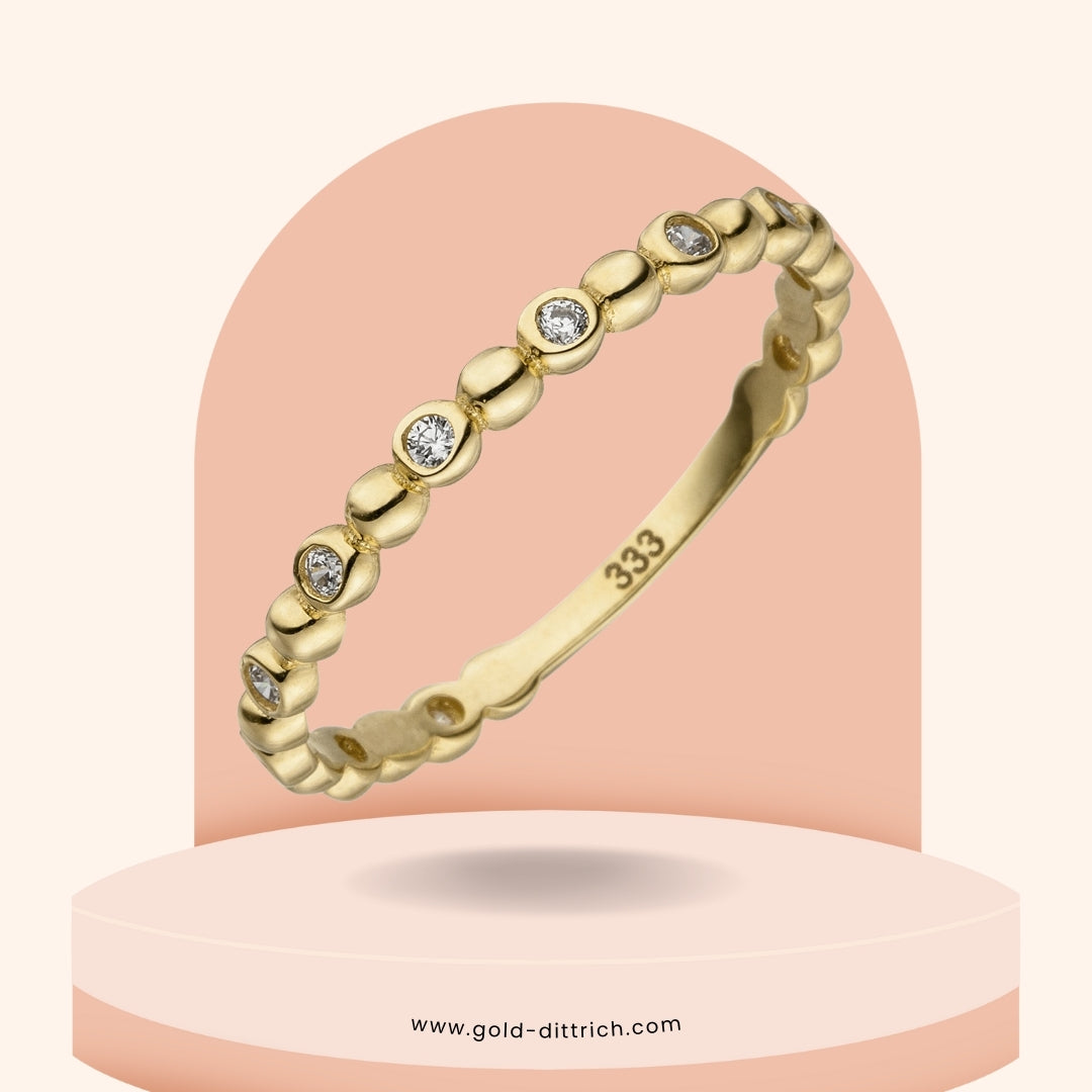 Damenring Kugel mit Zirkonia - 333 Gold - Gold Dittrich