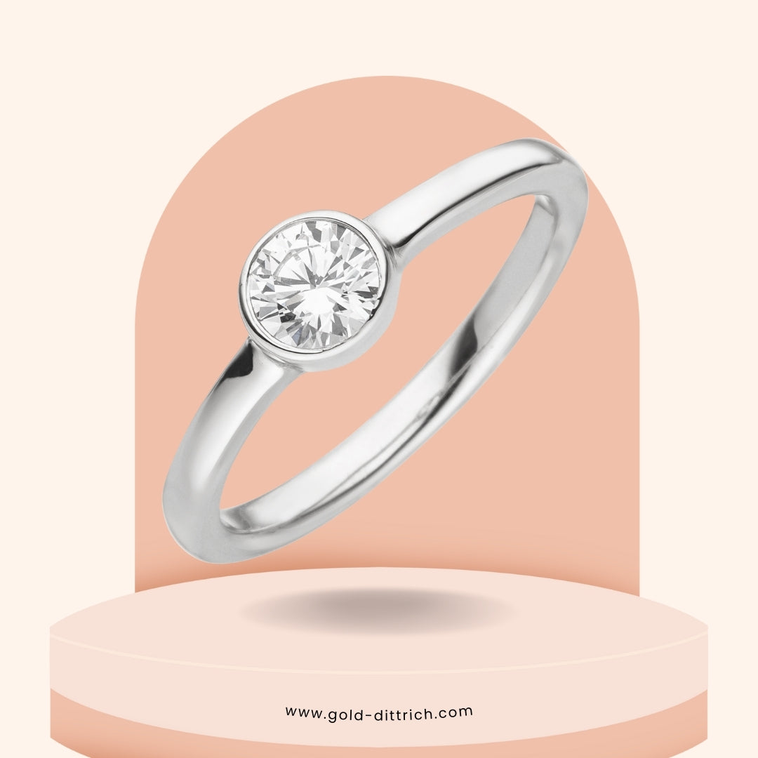 Damenring Zargenfassung Zirkonia - 925 Silber