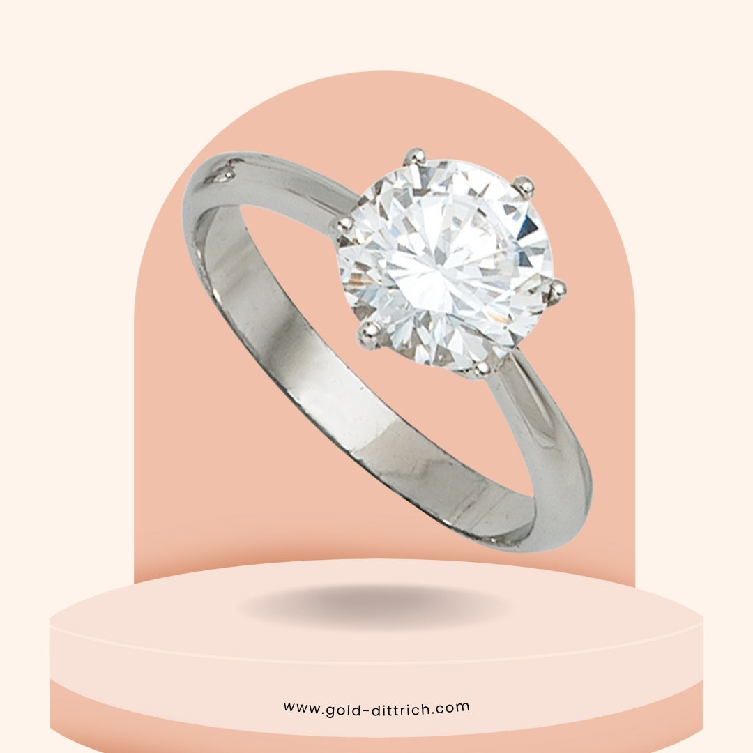 Damenring Zirkonia-Solitär - 925 Silber