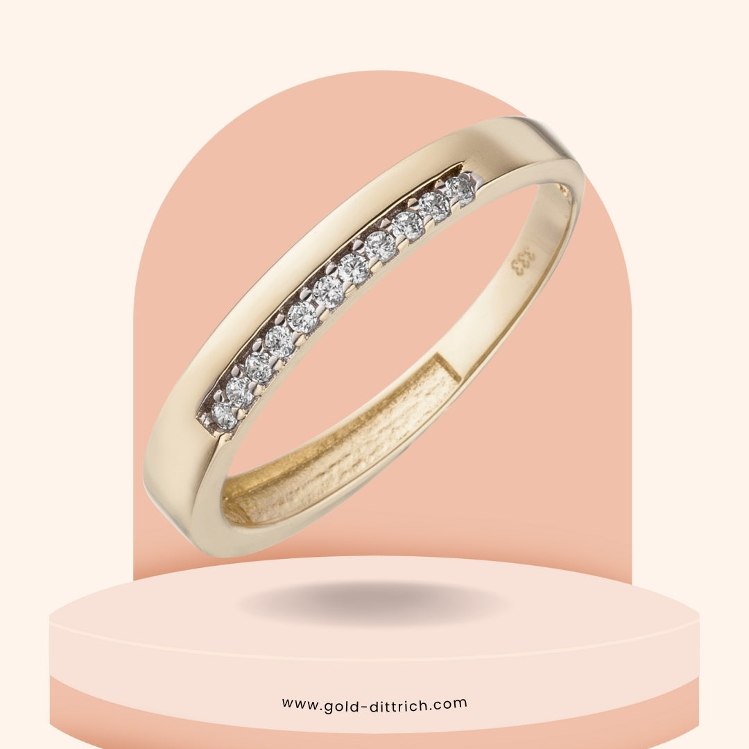 Damenring bicolor mit 11 Zirkonia - 333 Gold - Gold Dittrich