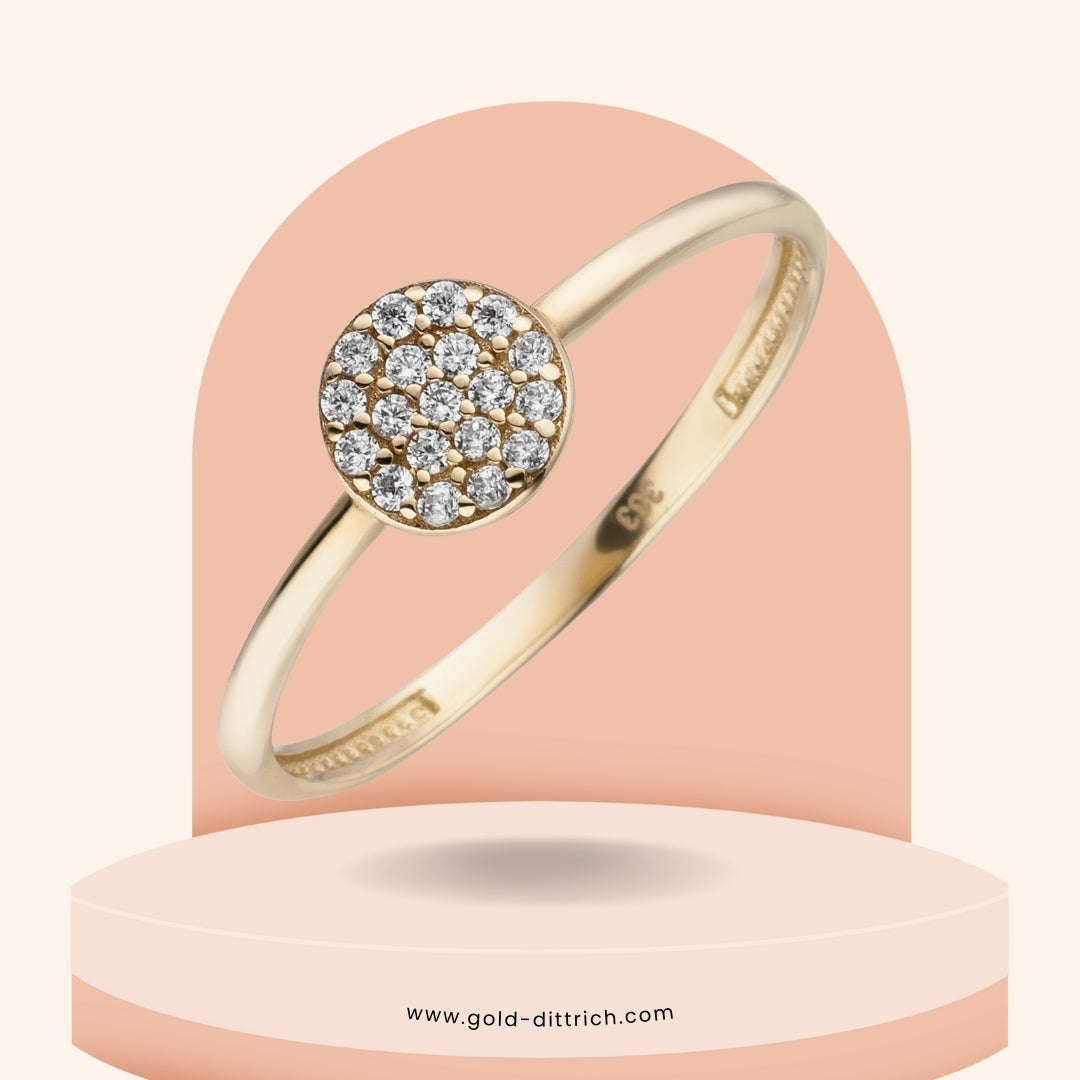 Damenring mit 19 Zirkonia - 333 Gold - Gold Dittrich