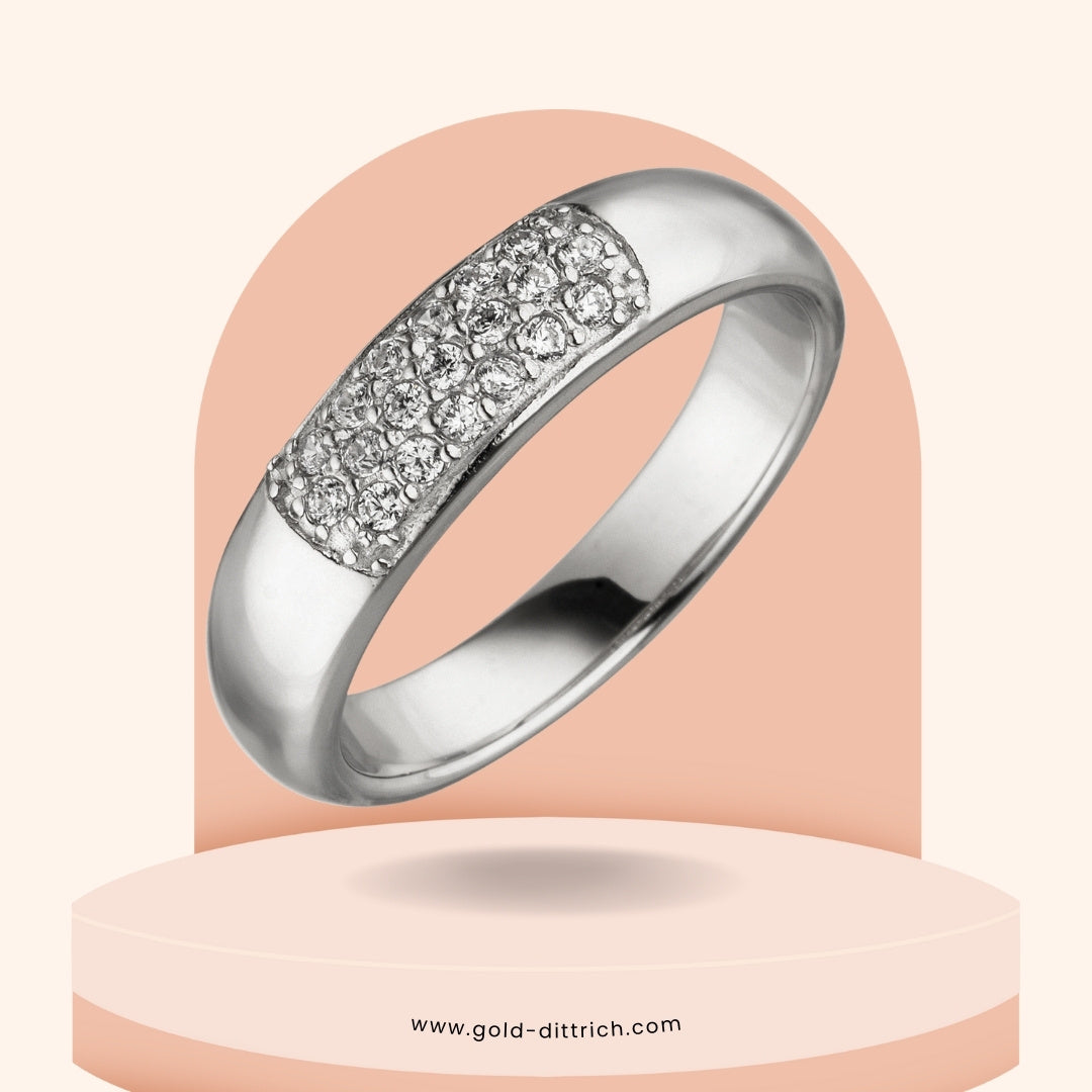 Damenring mit 19 Zirkonia - 925 Silber