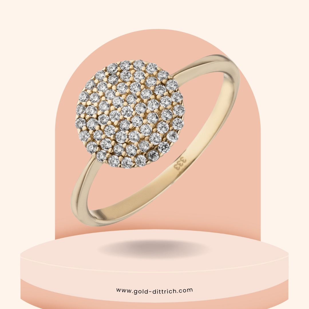Damenring mit 60 Zirkonia - 333 Gold - Gold Dittrich