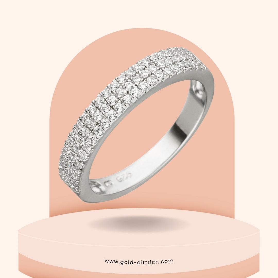 Damenring mit 69 Zirkonia - 925 Silber