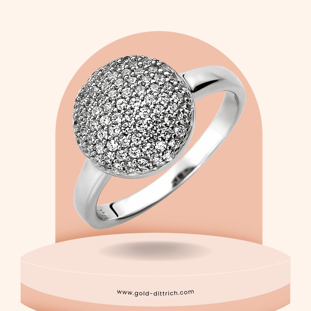 Damenring mit 78 Zirkonia - 925 Silber