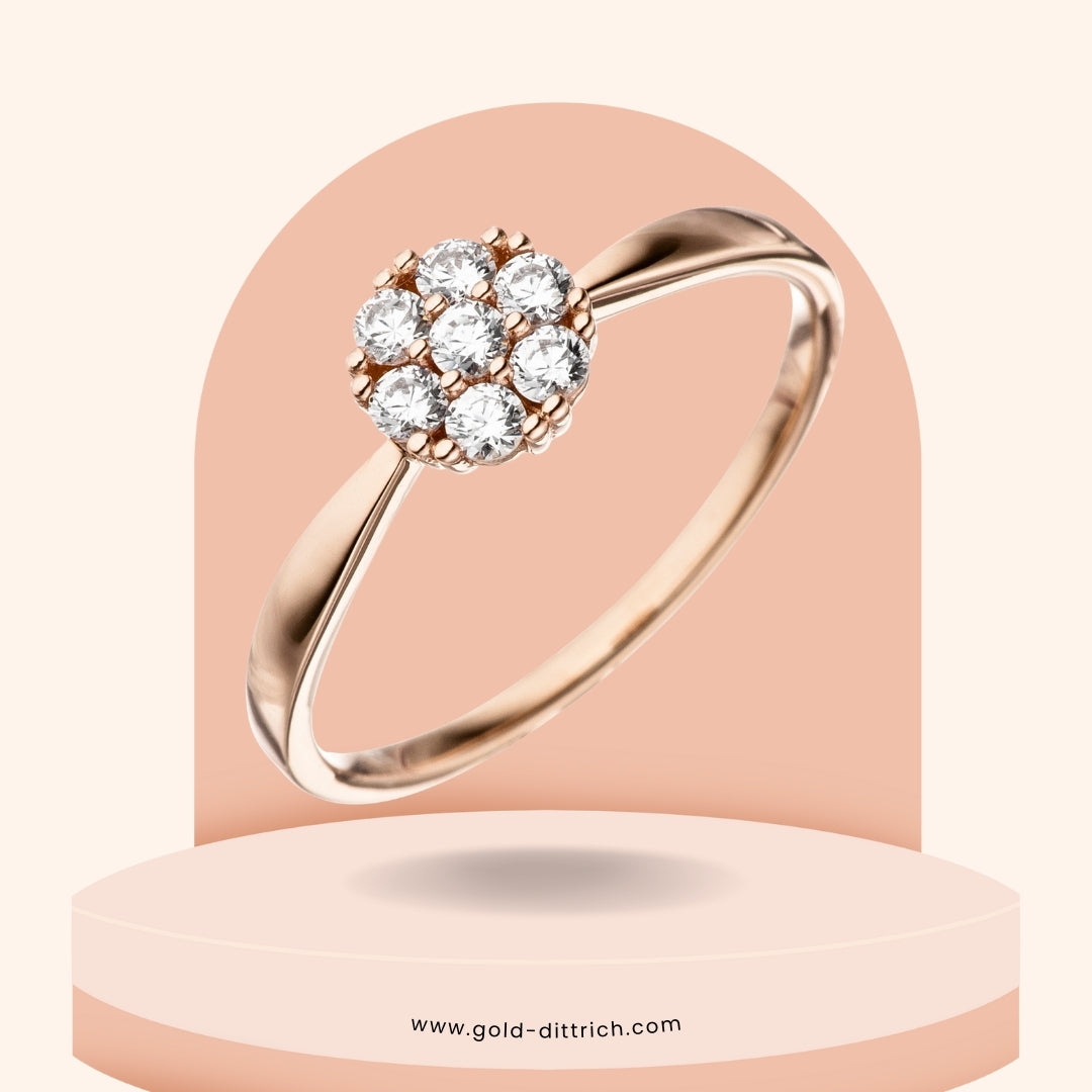Damenring mit 7 Zirkonia - 333 Rotgold - Gold Dittrich