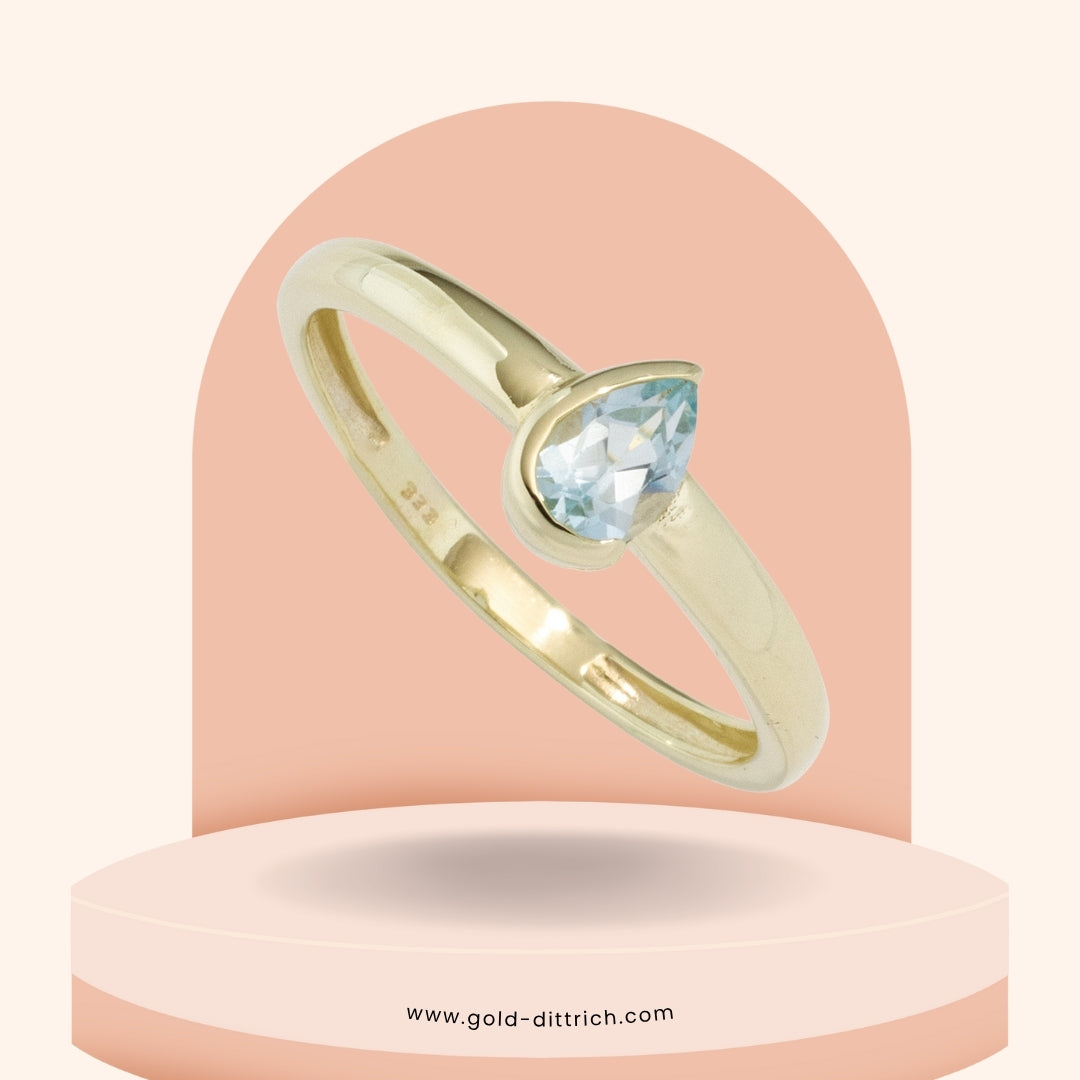Damenring mit Blautopas - 333 Gold