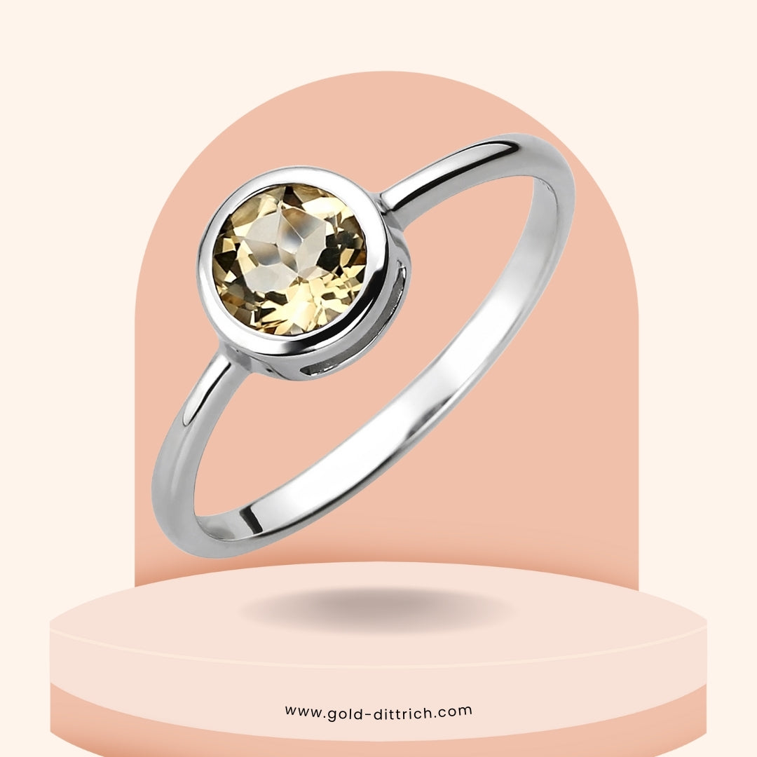 Damenring mit Citrin - 925 Silber