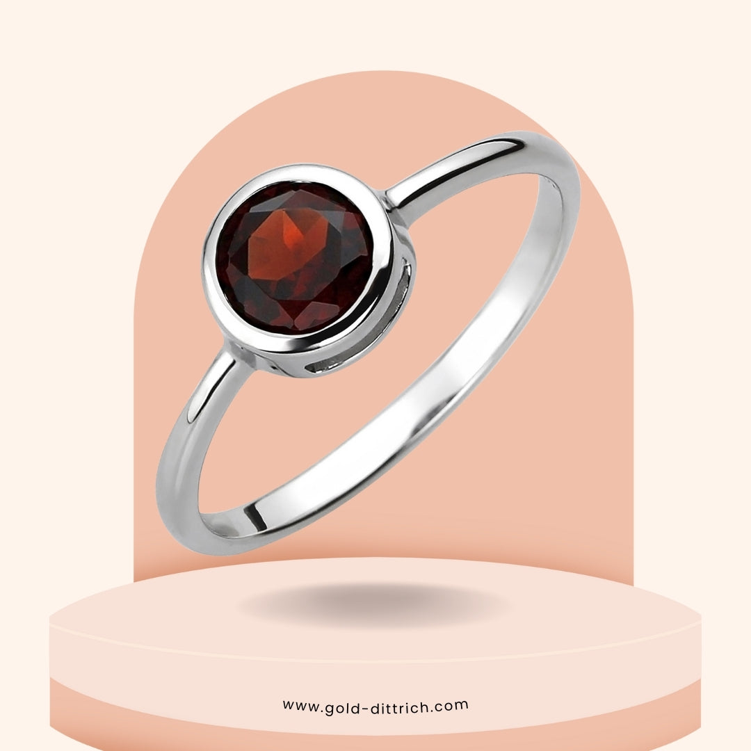 Damenring mit Granat - 925 Silber