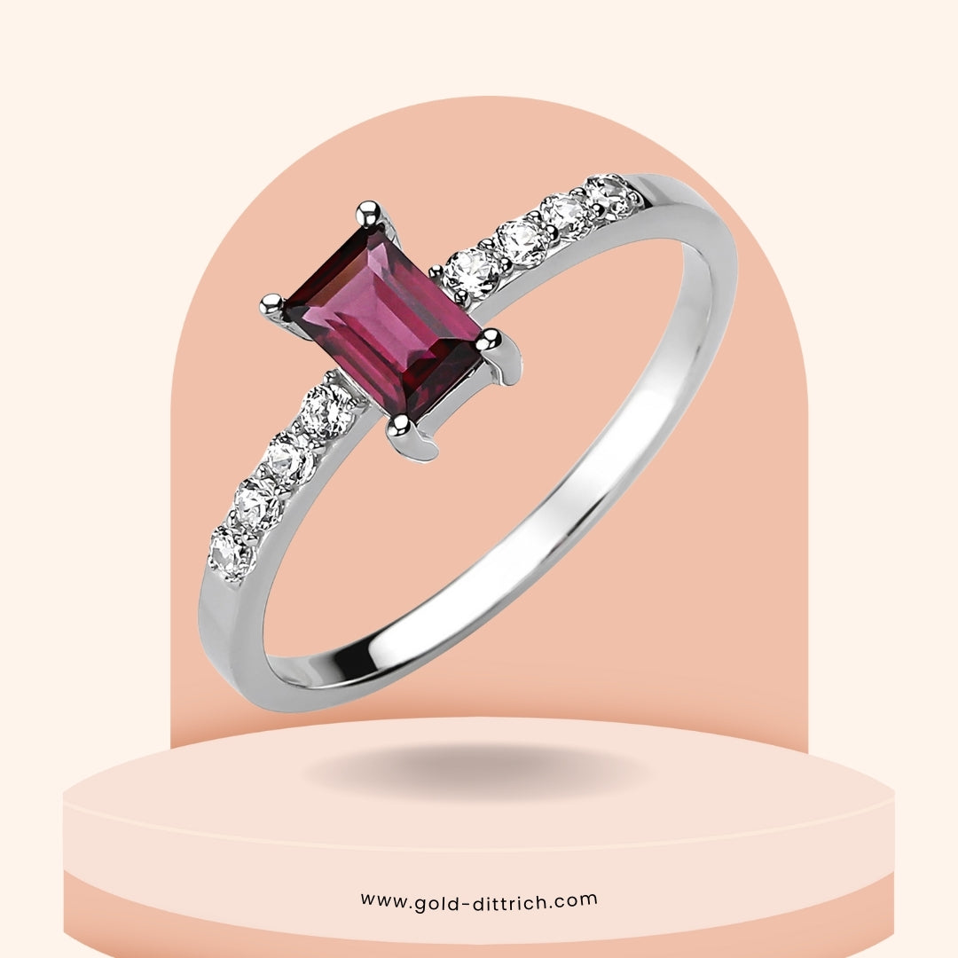 Damenring mit Rhodolith - 925 Silber