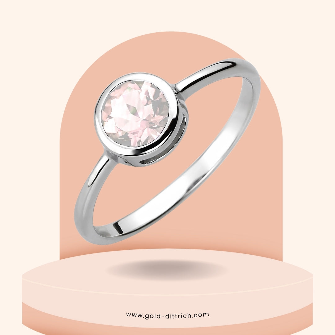Damenring mit Rosenquarz - 925 Silber