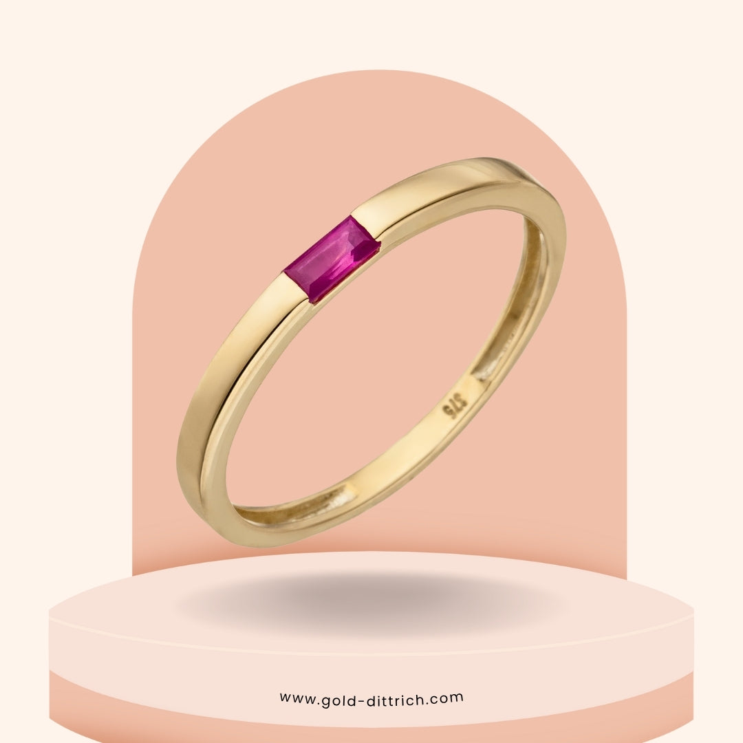 Damenring mit Rubin – 375 Gold