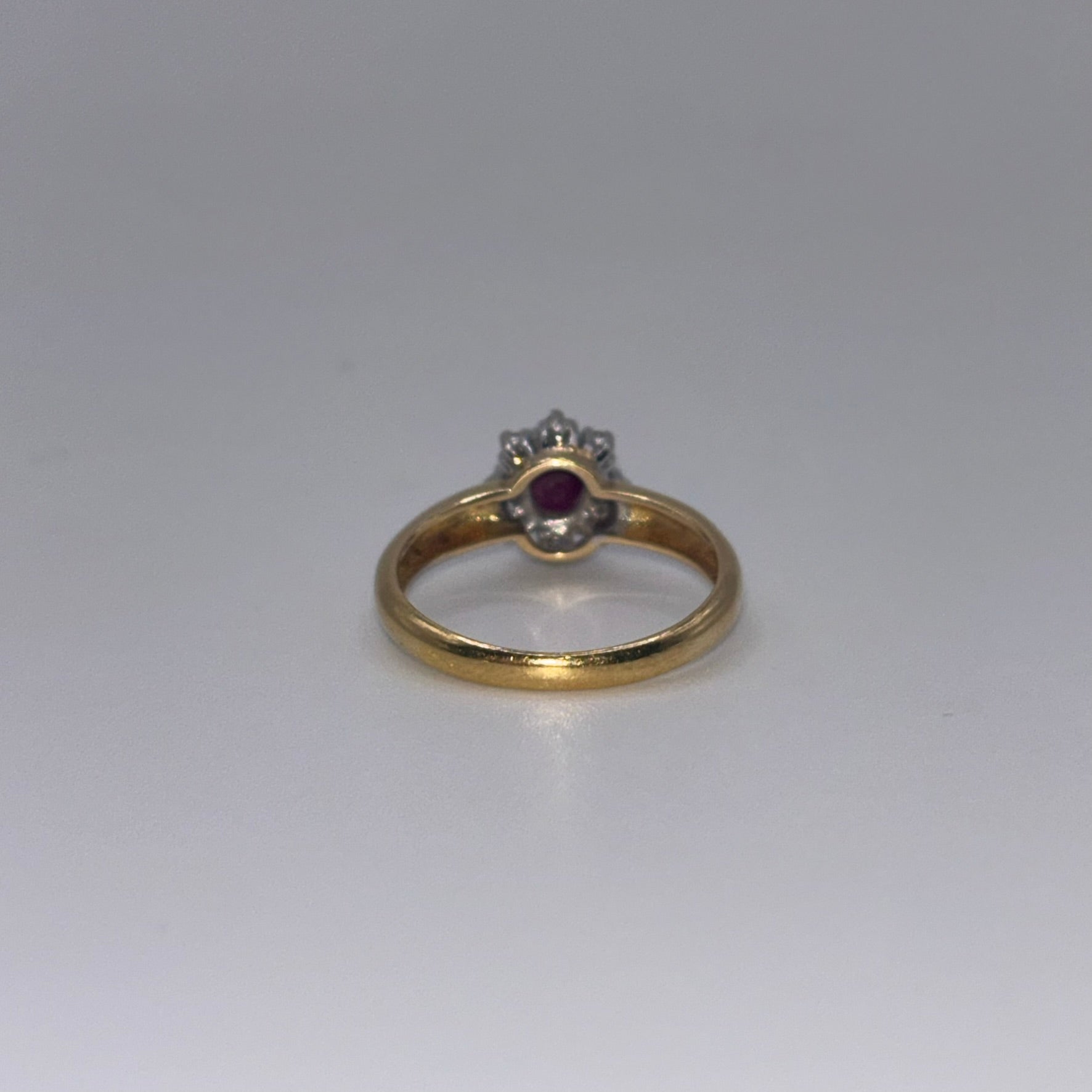 Verlobungsring mit Rubin und Brillant in 750/18K Gold Gr54
