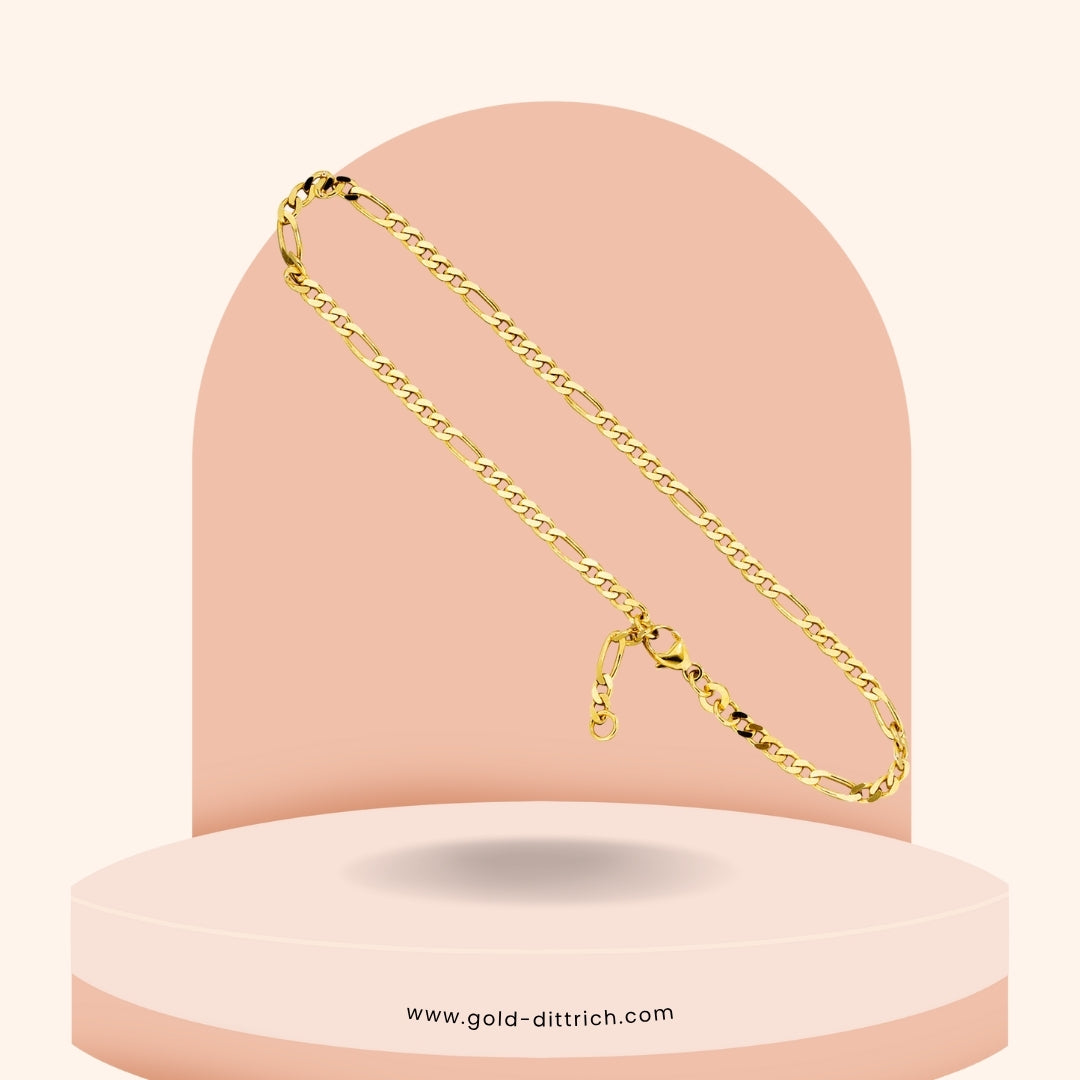 Fußkettchen Figaro diamantiert – 333 Gold - Gold Dittrich