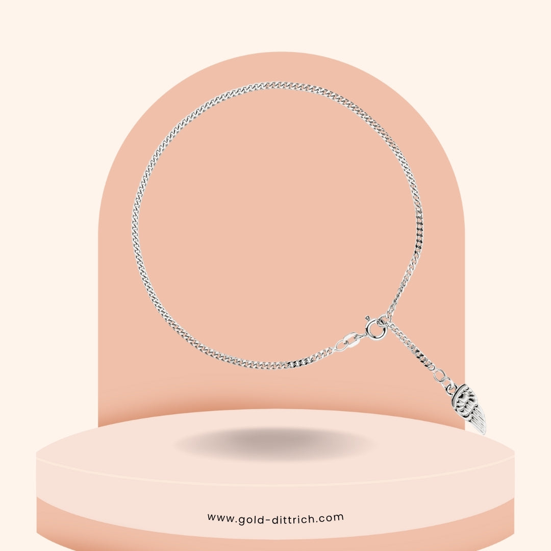 Fußkettchen mit Flügel – 925 Sterling Silber - Gold Dittrich