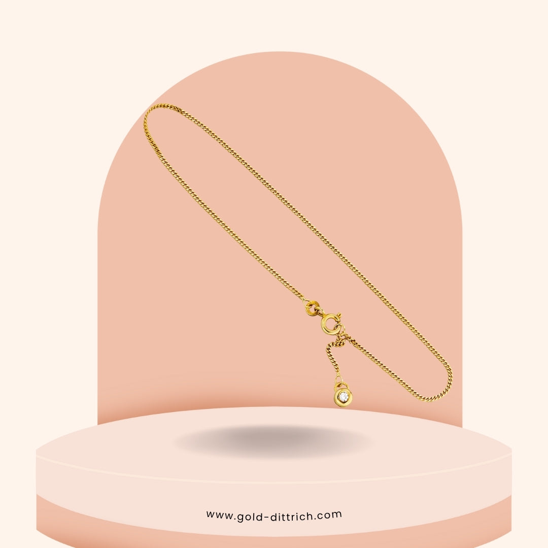 Fußkettchen mit Zirkonia – 333 Gold - Gold Dittrich