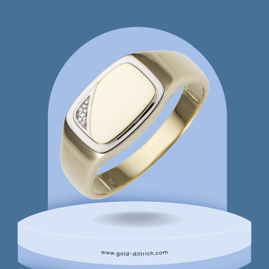 Herrenring mit Brilliant Bicolor - 585 Gold