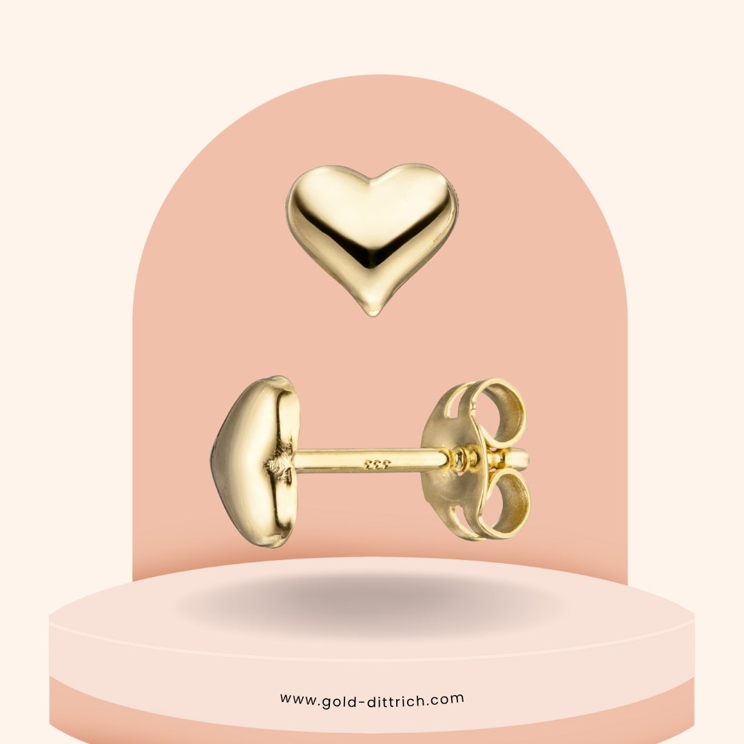 Herz-Ohrstecker Gold - 333