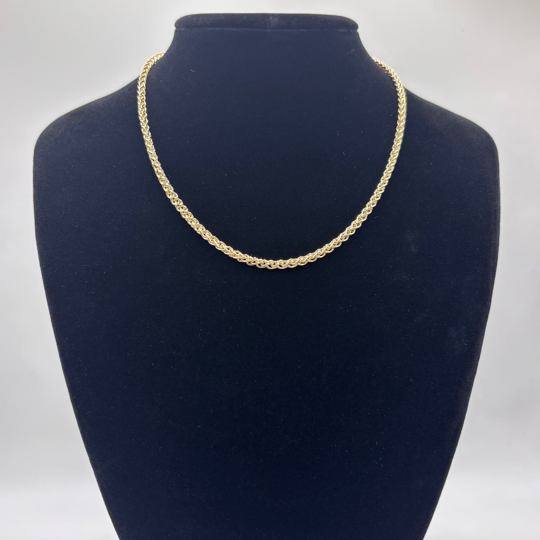 Zopfkette 925 Silber vergoldet 42cm 3mm