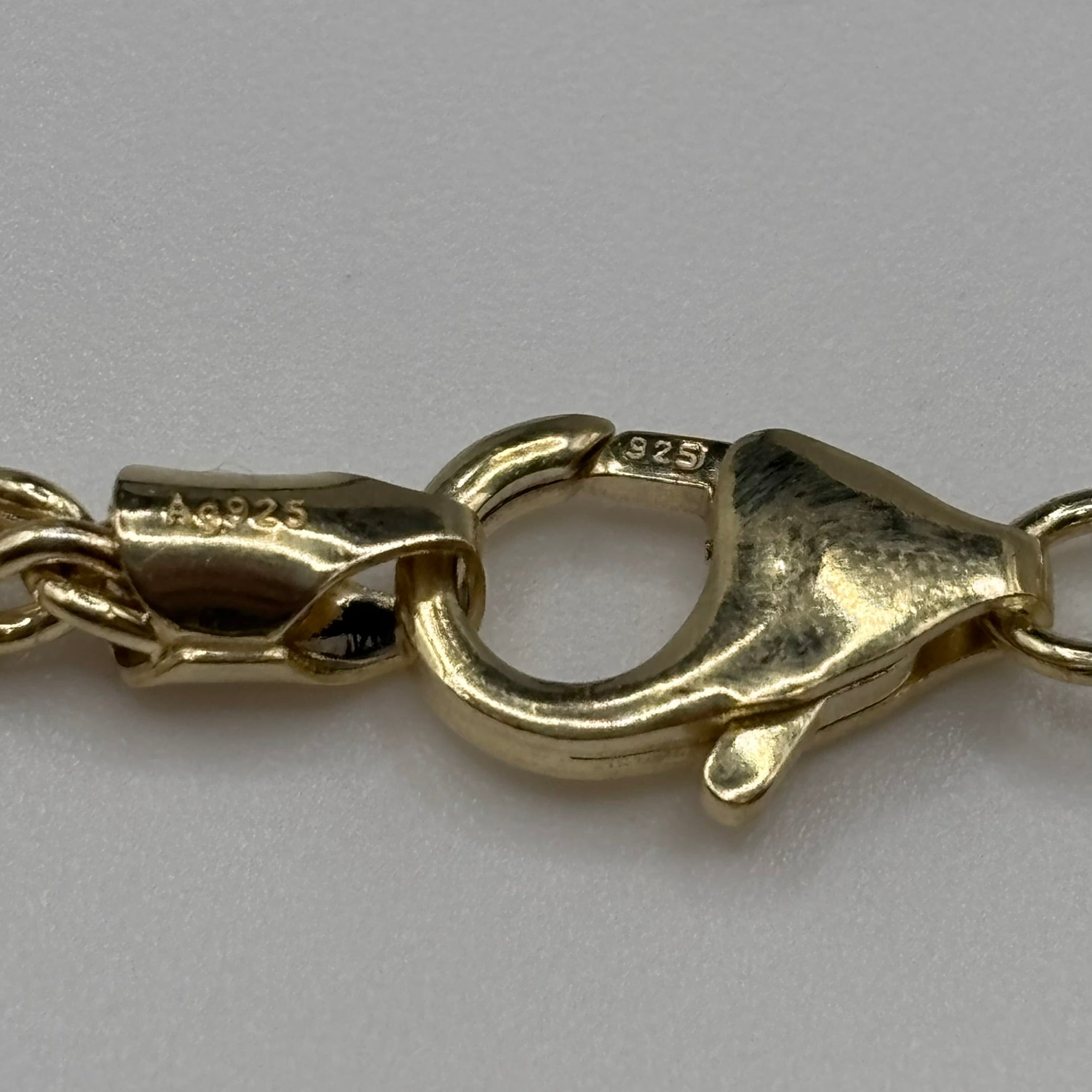 Zopfkette 925 Silber vergoldet 42cm 3mm