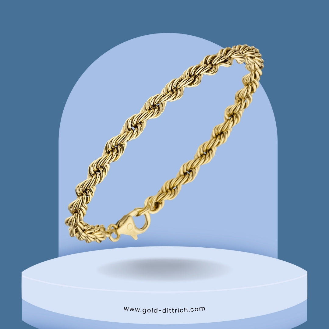 Kordelarmband 21 cm - 585 Gold - Gold Dittrich