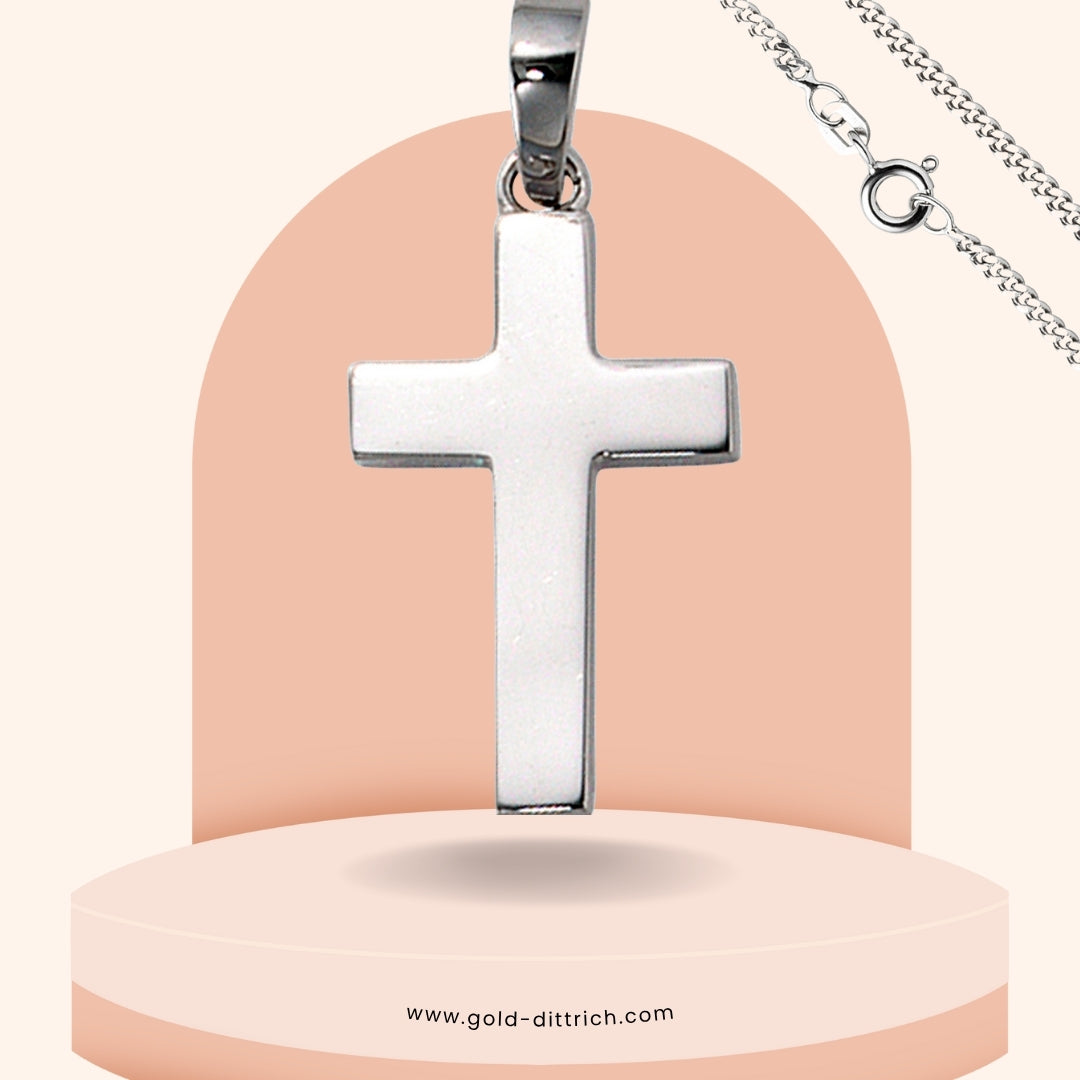 Kreuz Anhänger mit Kette 50cm - 925 Silber
