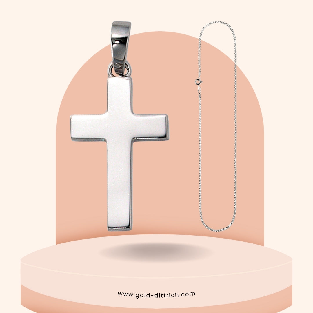 Kreuz Anhänger mit Kette 50cm - 925 Silber
