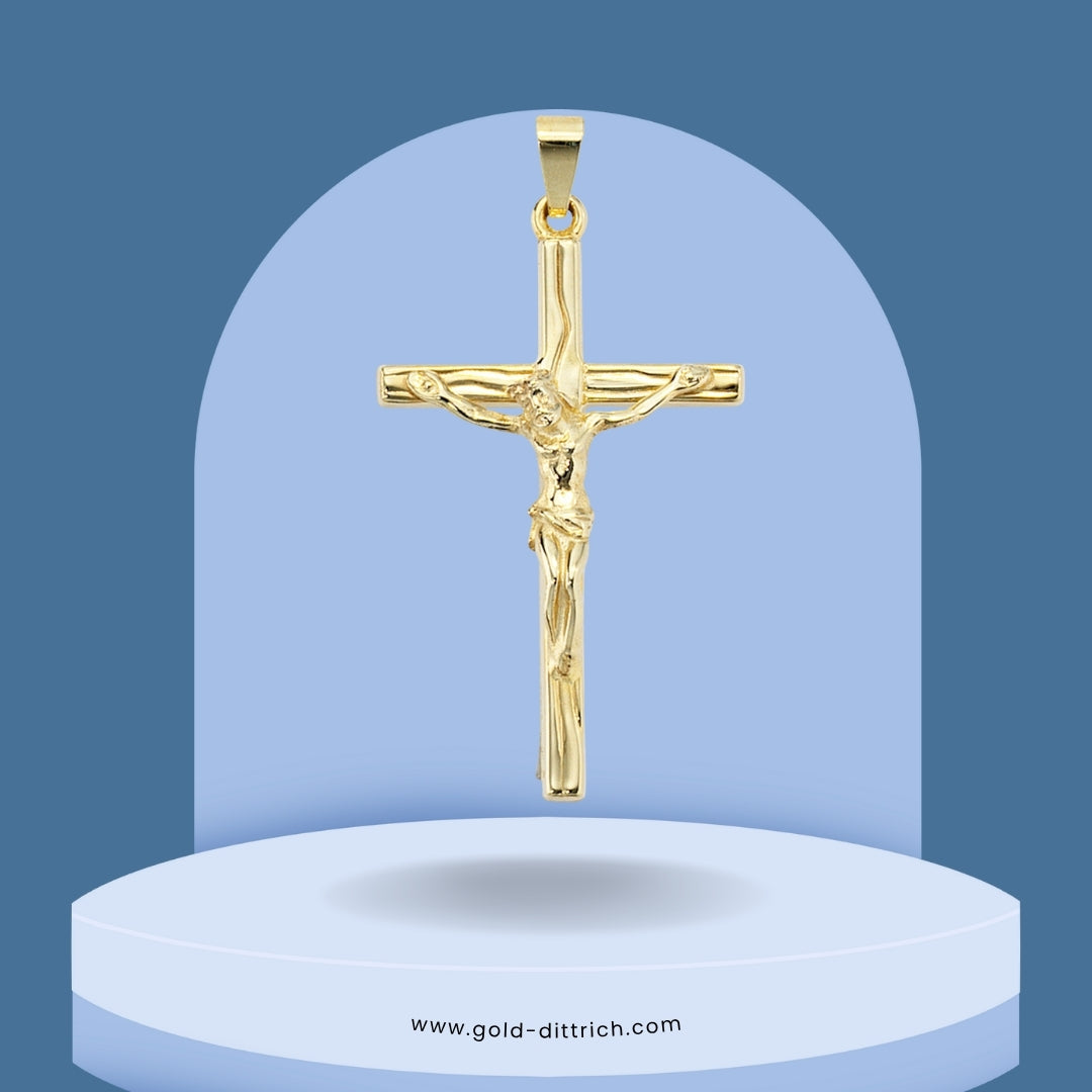 Kreuzanhänger mit Jesusfigur – 585 Gold