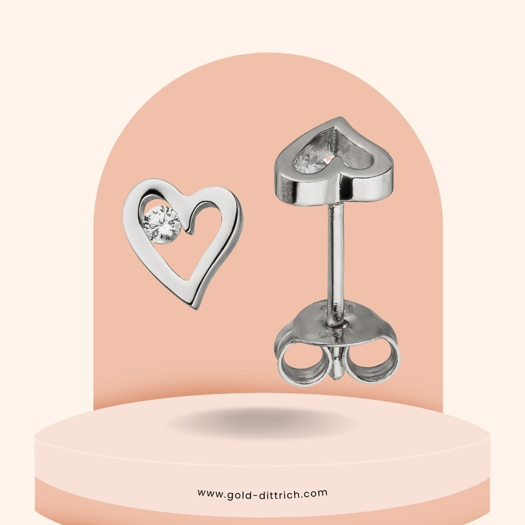 Ohrstecker Herz - 925 Silber