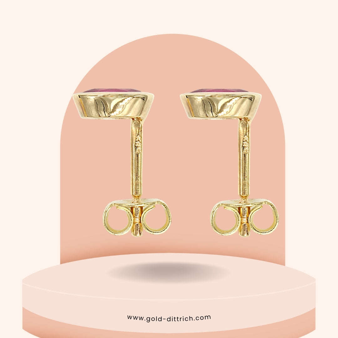 Ohrstecker Oval Rubin - 585 Gold