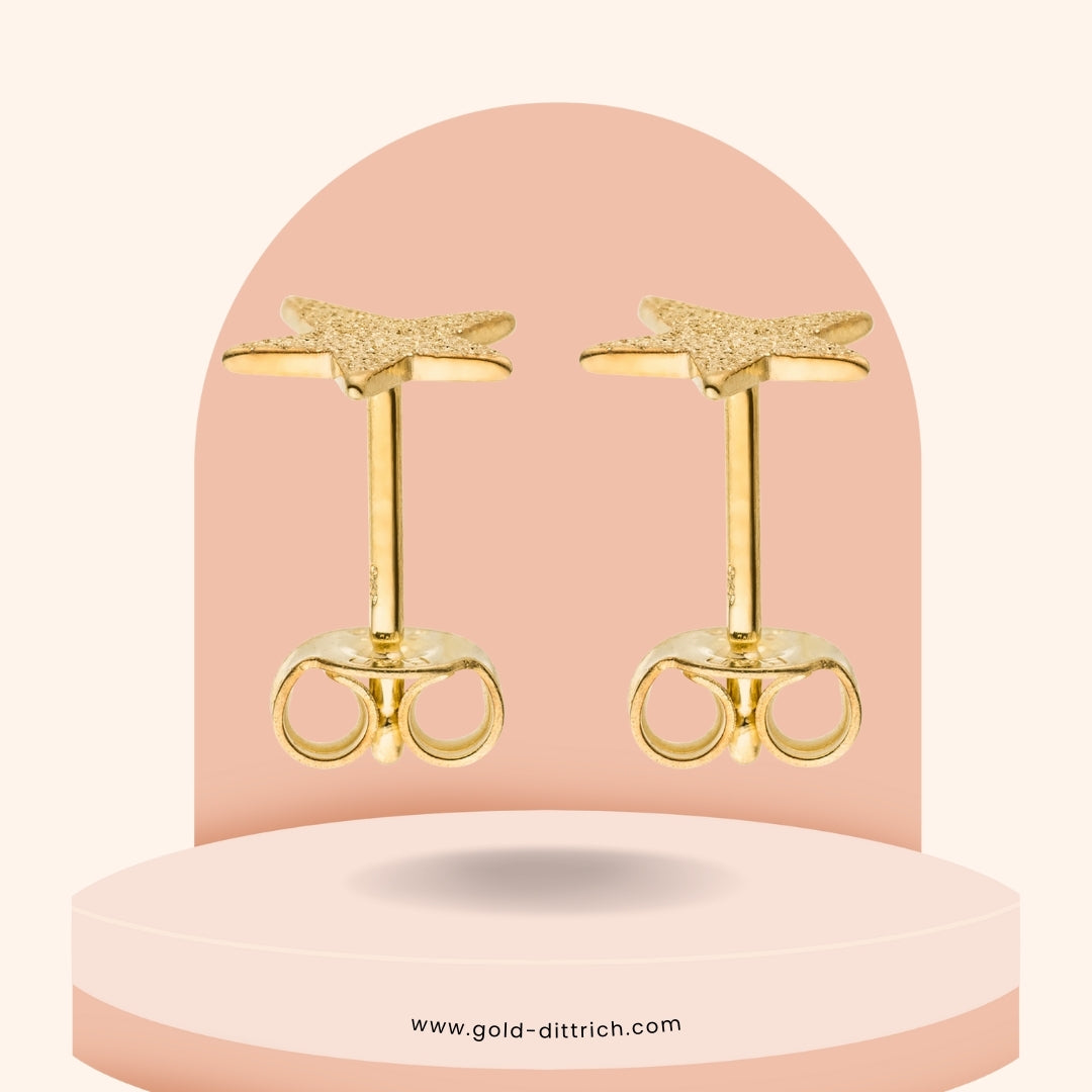 Ohrstecker Stern glitzernd - 375 Gold - Gold Dittrich