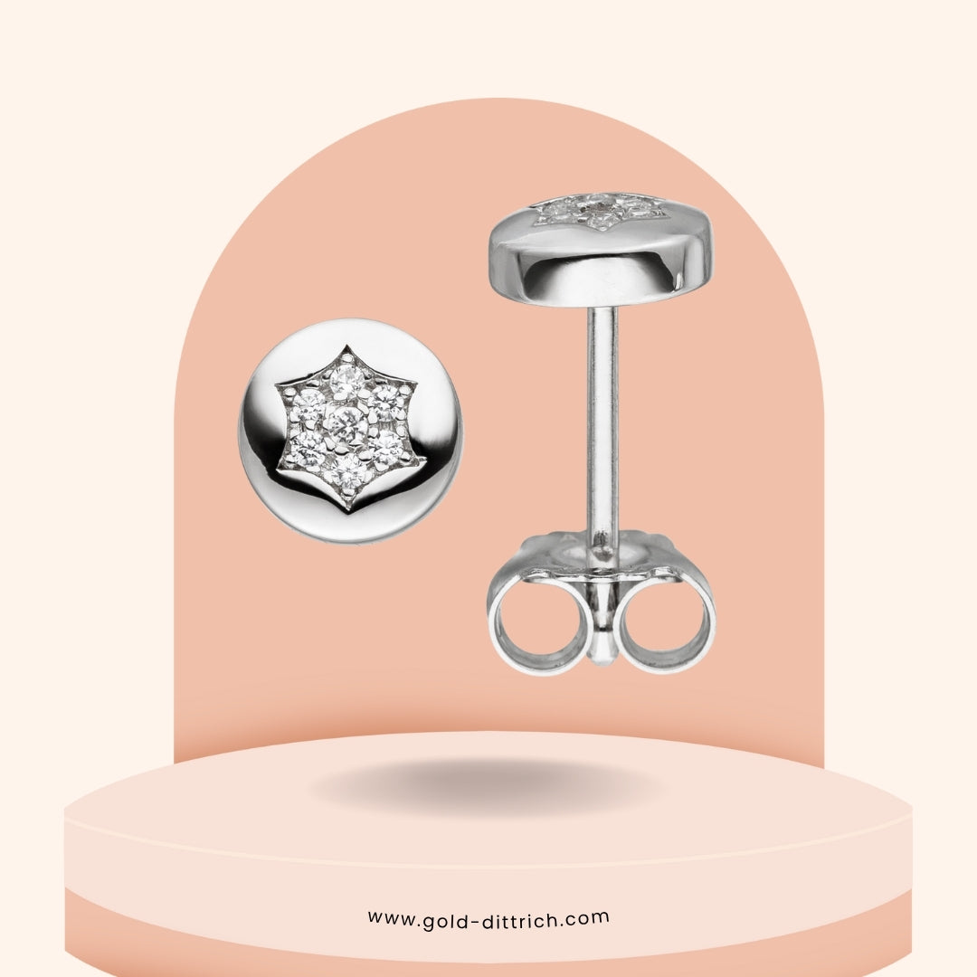 Ohrstecker Stern mit Zirkonia - 925 Silber