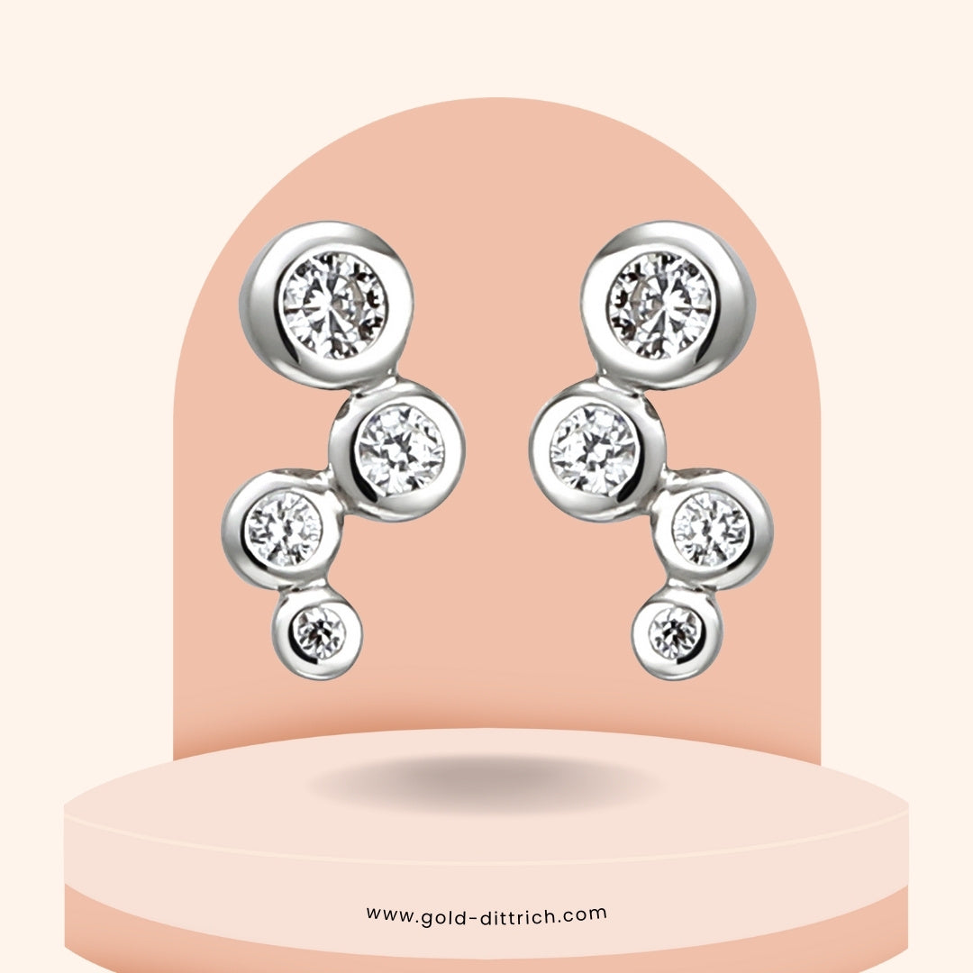 Ohrstecker mit 4 Zirkonia  - 925 Silber