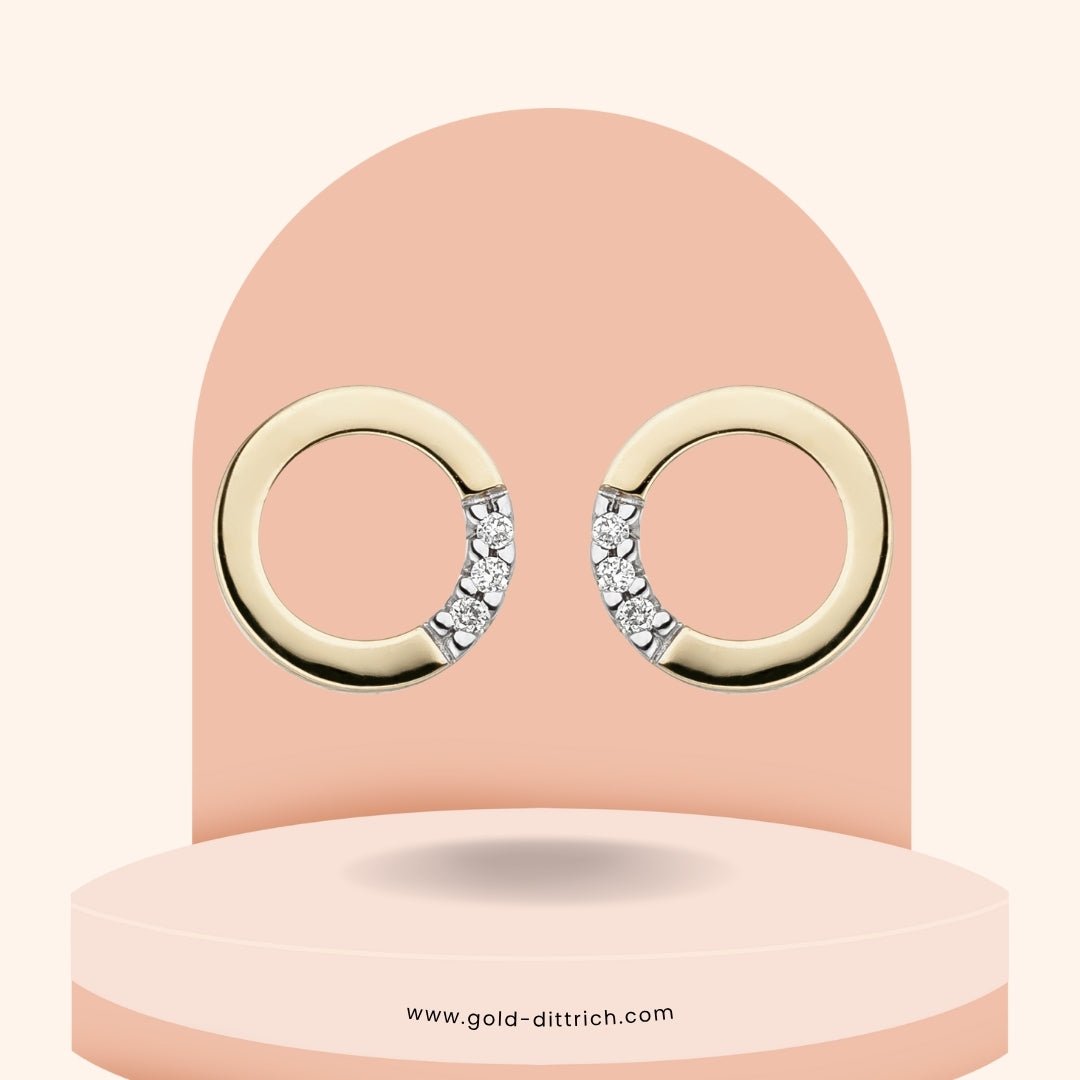 Ohrstecker rund mit 6 Brillanten - 585 Gold