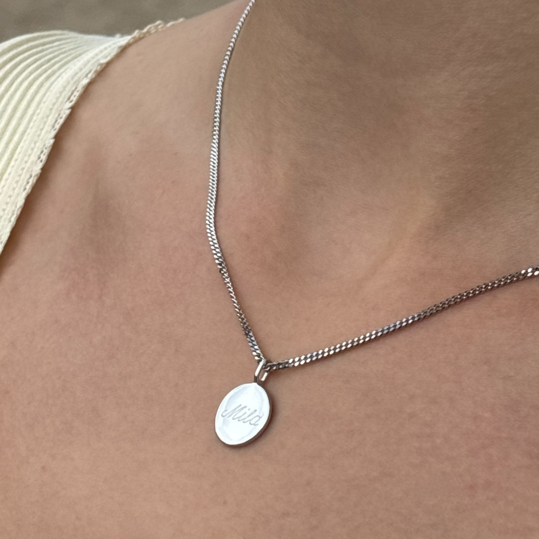 Personalisierbare Gravur Kette Rund - 925 Silber - Gold Dittrich