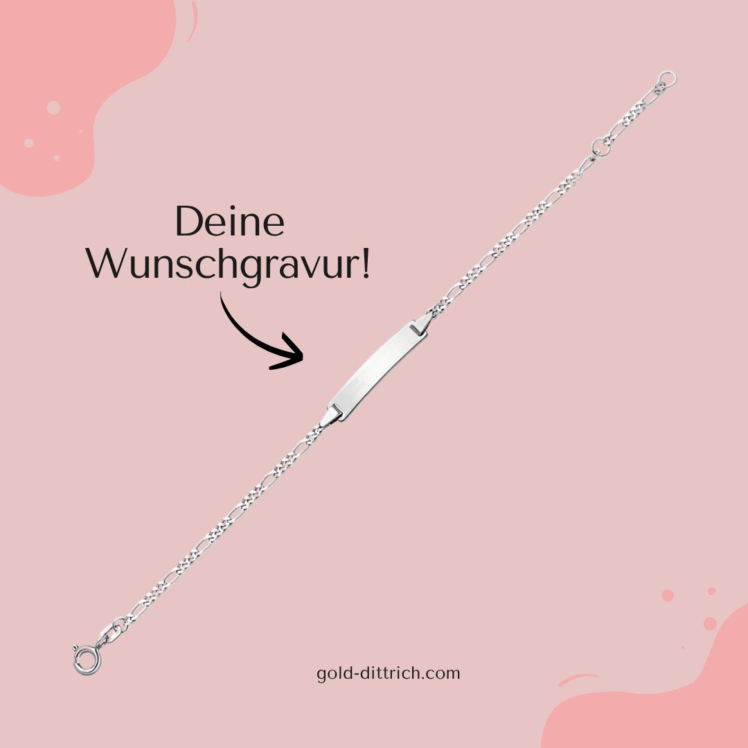 Personalisierbares Gravur Armband Damen 14-16cm - 925 Silber - Gold Dittrich