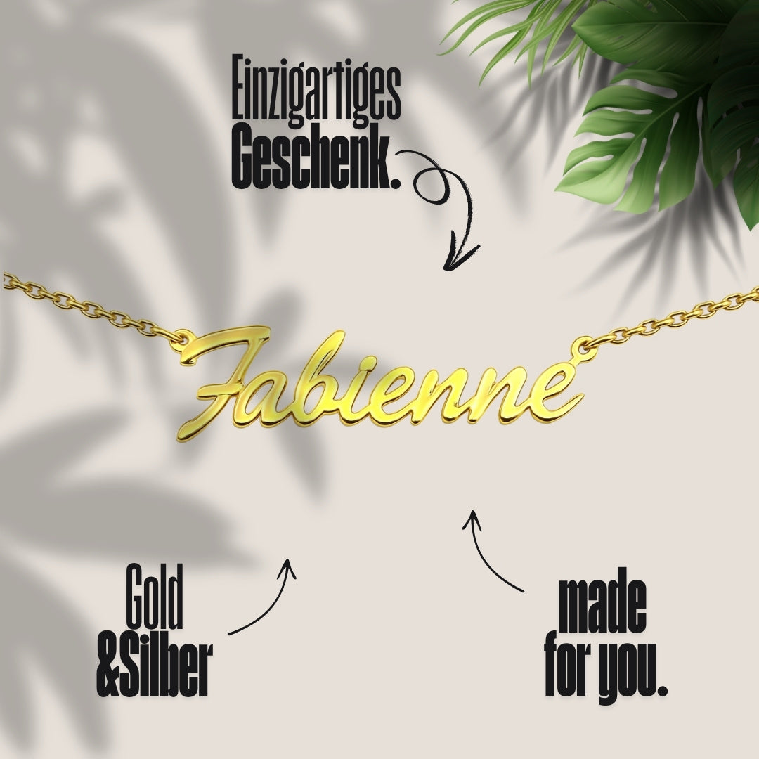 Personalisierte Namenskette - aus Gold oder Silber
