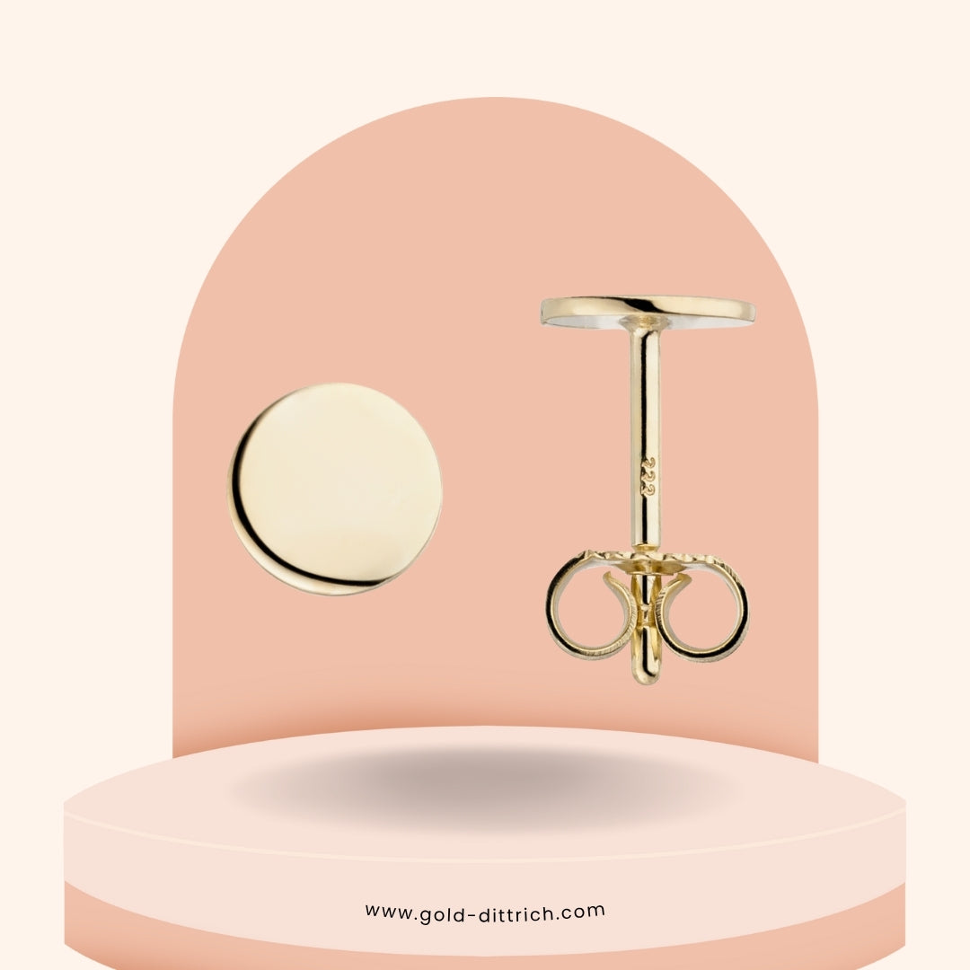 Plättchen-Ohrstecker - 333 Gold