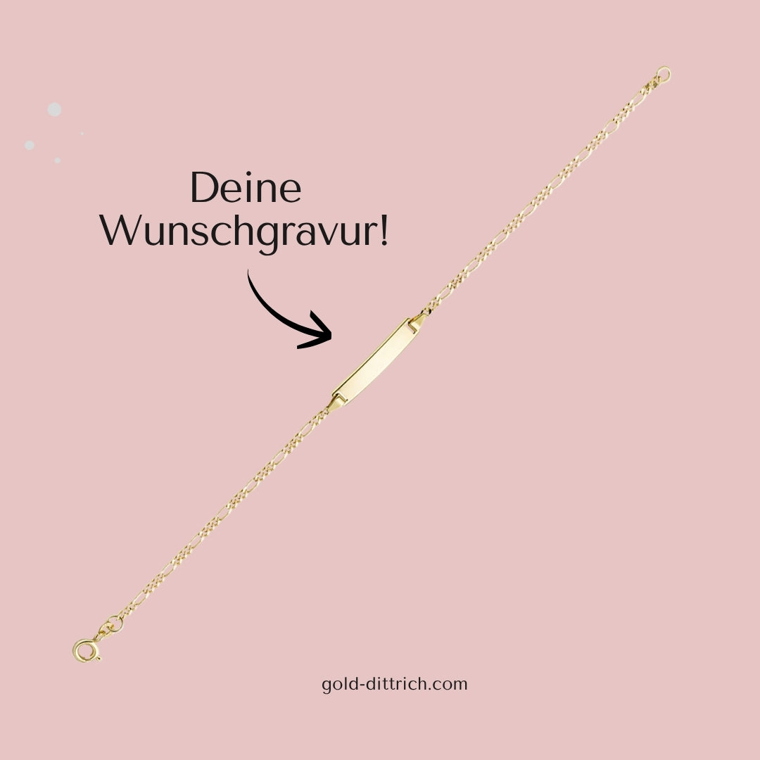 Personalisierbares Schildarmband 18,5cm - 333 Gold - Gold Dittrich