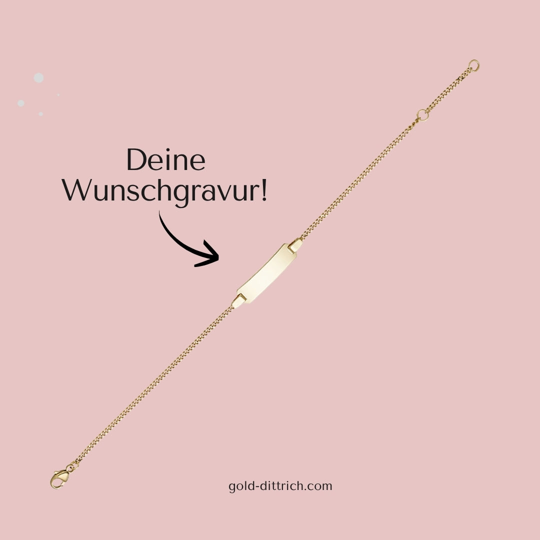 Personalisierbares Schildarmband 16-18cm - 333 Gold - Gold Dittrich