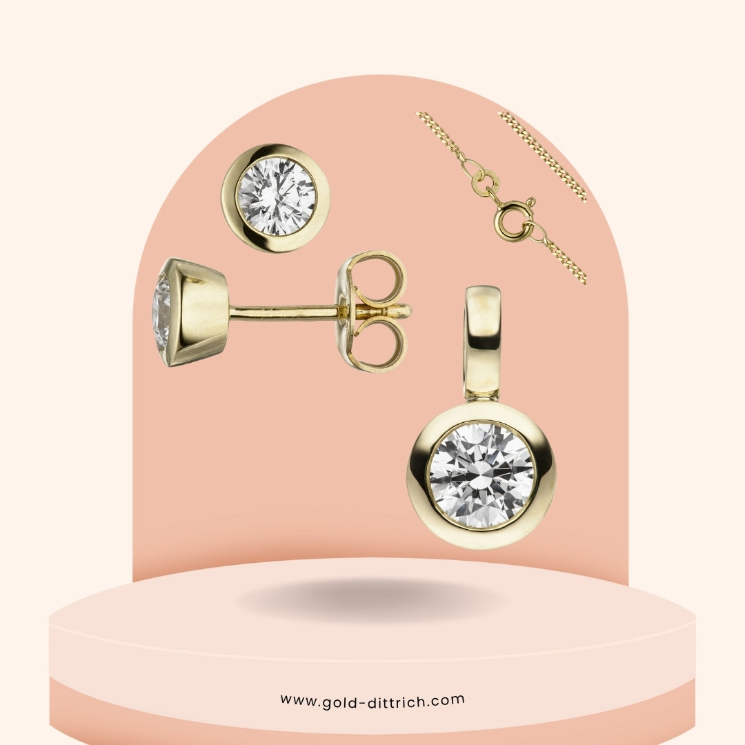 Schmuck-Set Zirkonia – 333 Gold