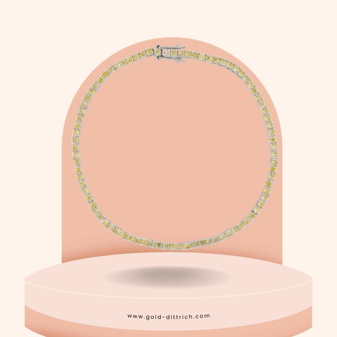 Tennisarmband 84 Zirkonia gelb 19cm - 925 Silber
