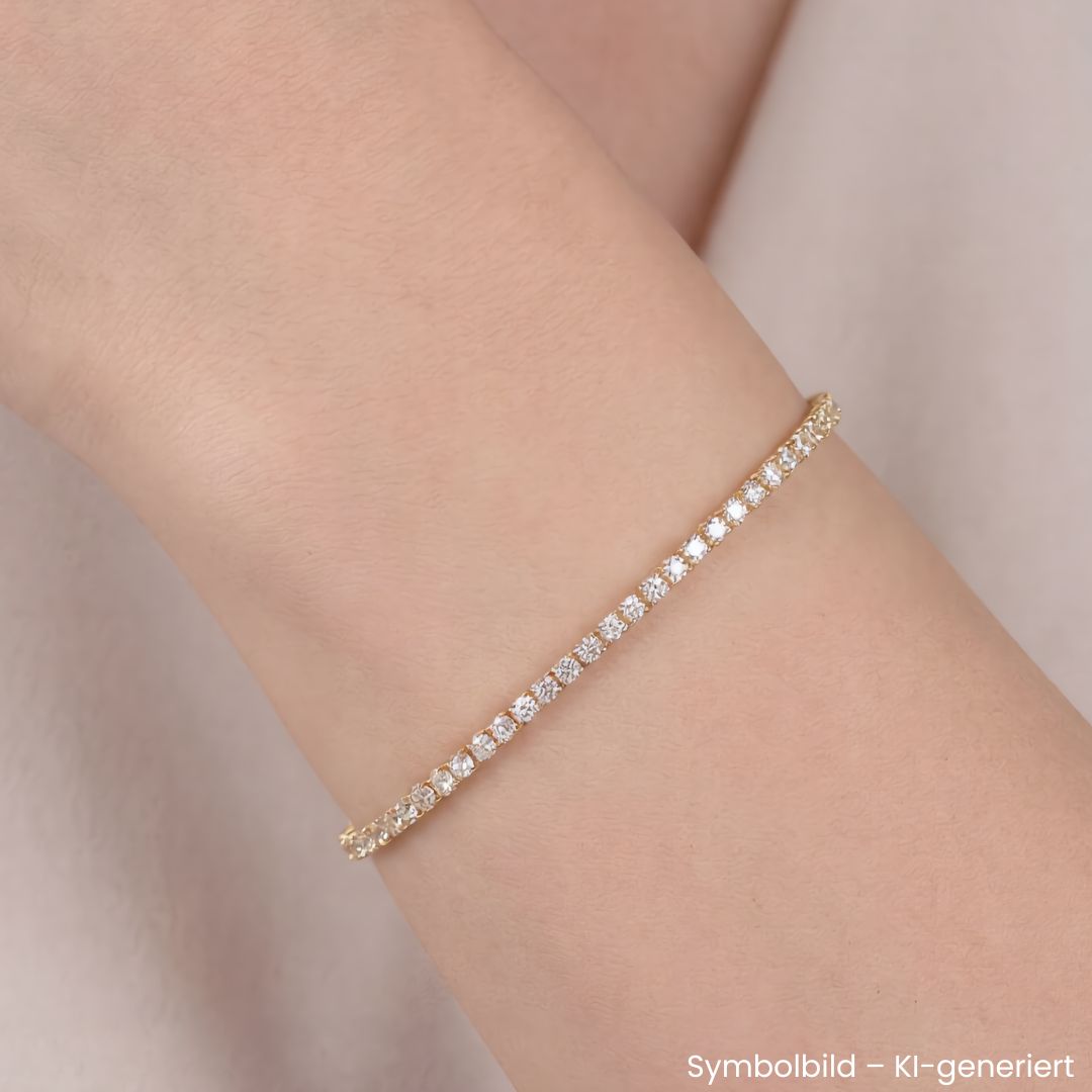 Tennisarmband 84 Zirkonia 19cm - 925 Silber vergoldet