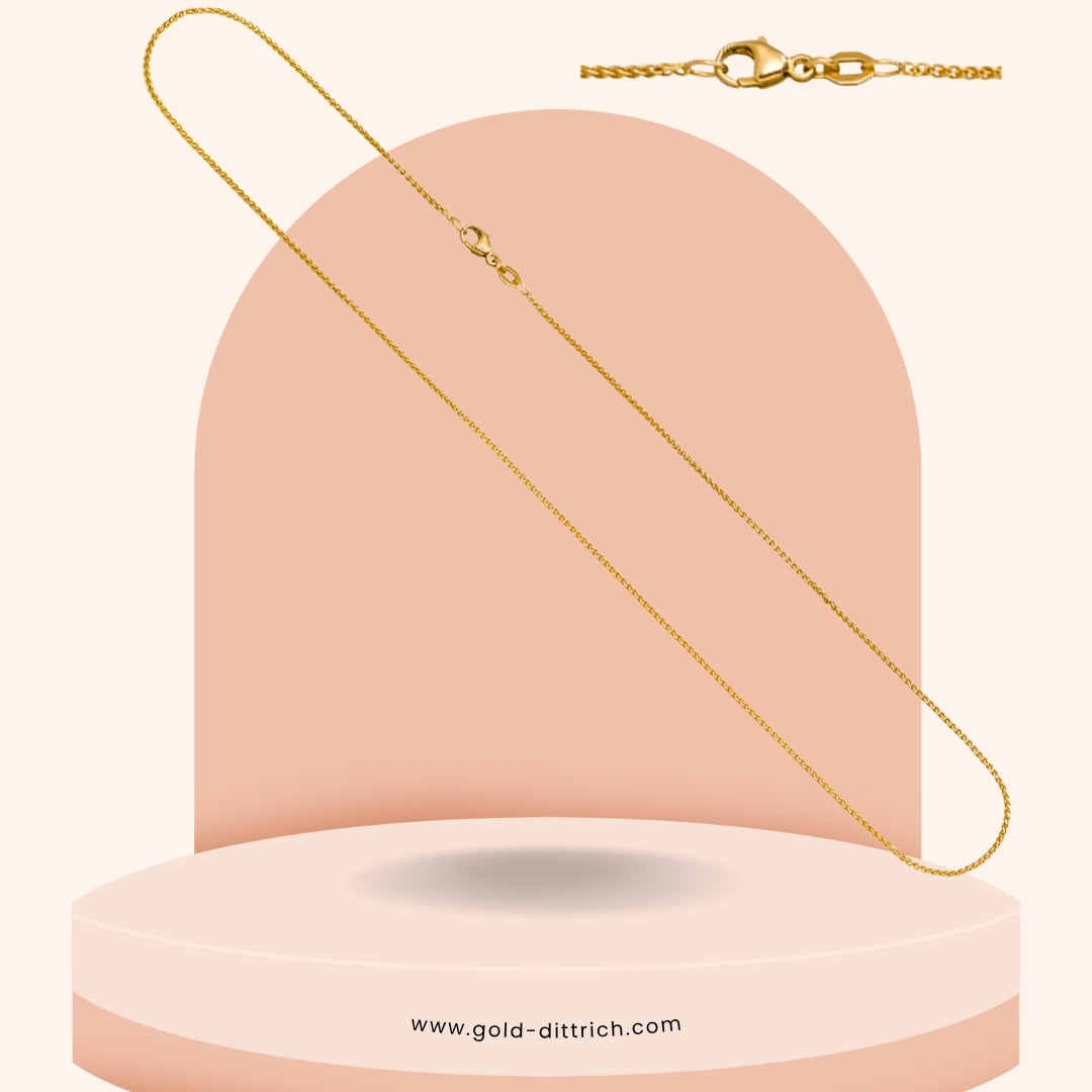 Zopfkette 1,3 mm - 750 Gold