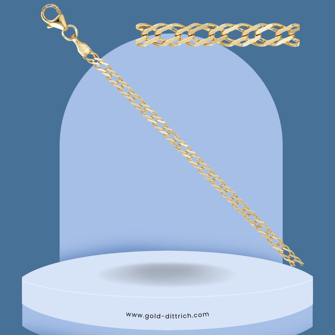 Zwillings-Panzerkette 2,7 mm - 333 Gold