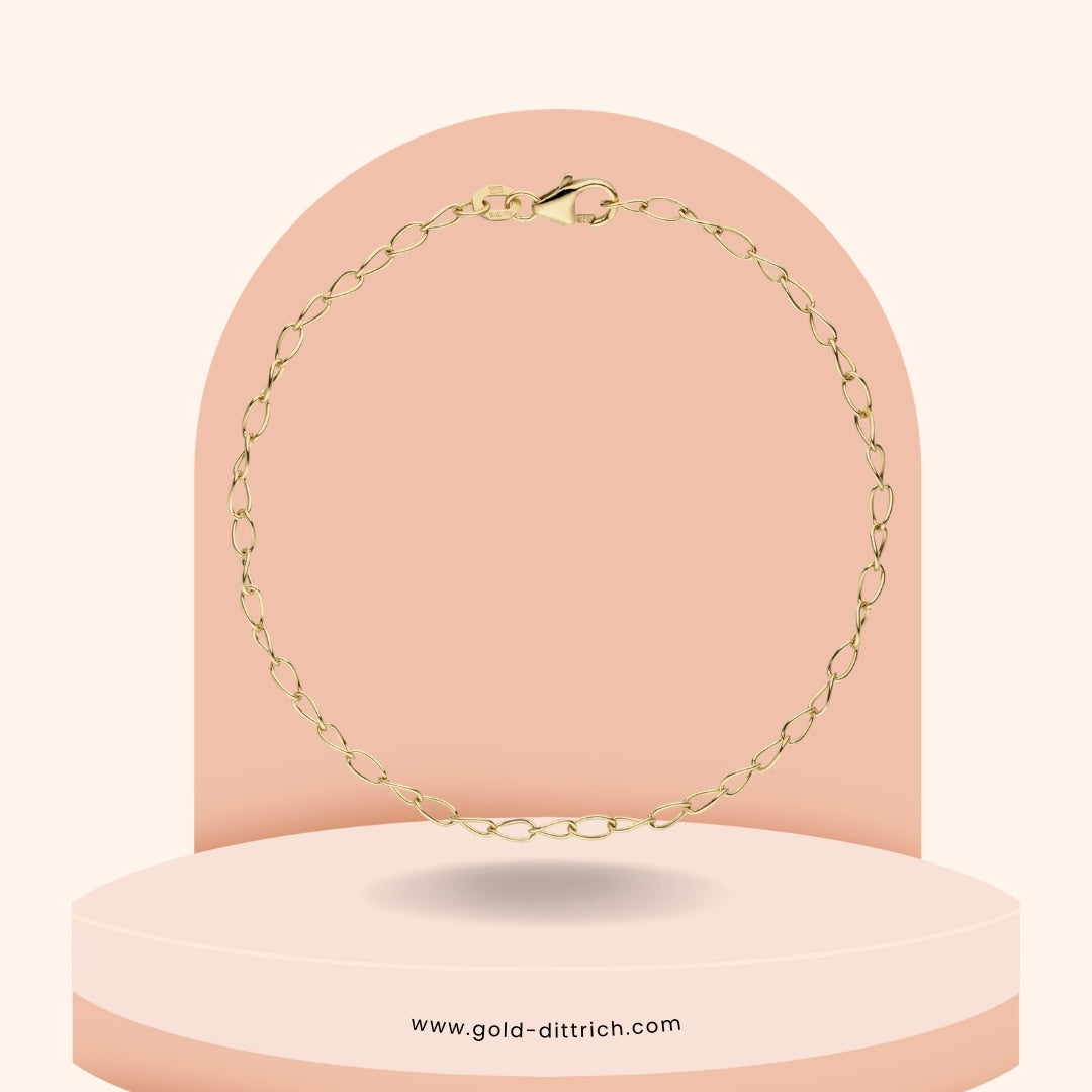 Feines Weitanker-Armband aus 375 Gelbgold mit Karabinerverschluss – zarter Goldschmuck von Gold Dittrich für elegante, dezente Looks