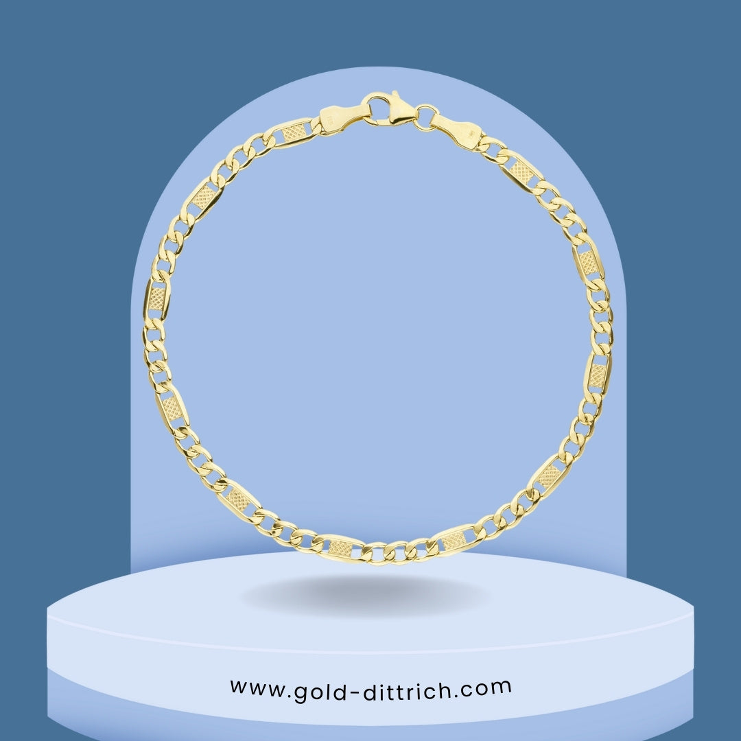Feines Armband aus 333 Gelbgold mit Panzer-Steg-Gliedern und Karabinerverschluss – klassischer Goldschmuck von Gold Dittrich für stilvolle Anlässe und den Alltag