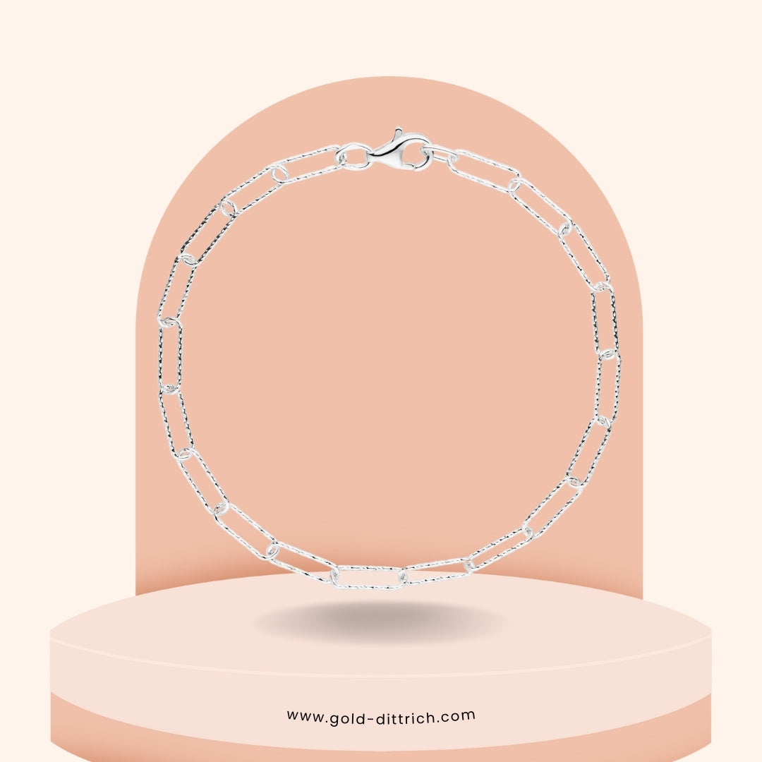 Feines Gliederarmband aus diamantiertem 925 Sterling Silber mit Karabinerverschluss – eleganter, leichter Schmuck von Gold Dittrich für jeden Anlass