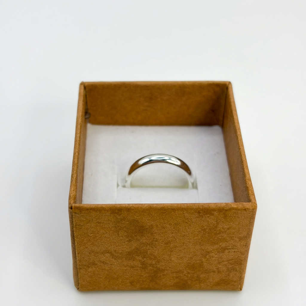 Silberring aus 925 Silber, schlichter Ring in Ringbox