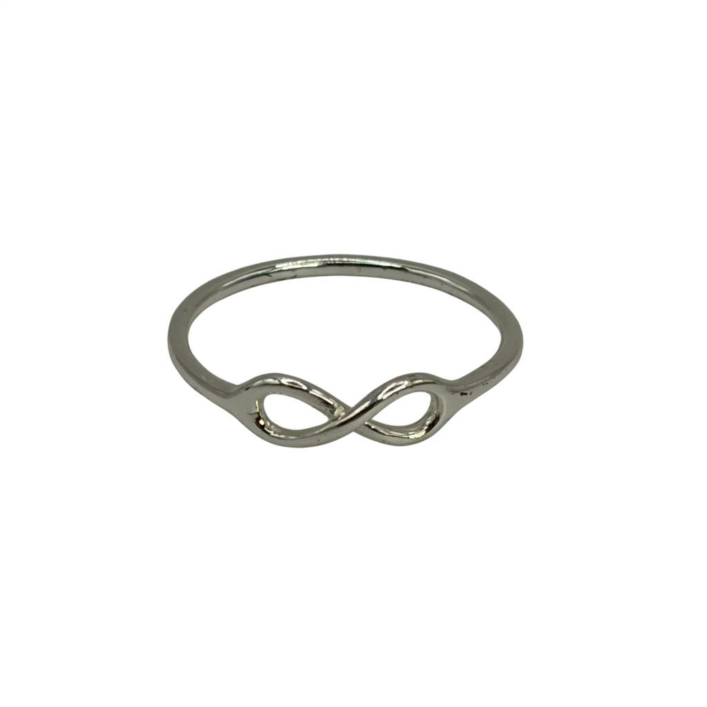 Unendlichkeitsring aus 925 Silber mit geschwungenem Infinity-Motiv